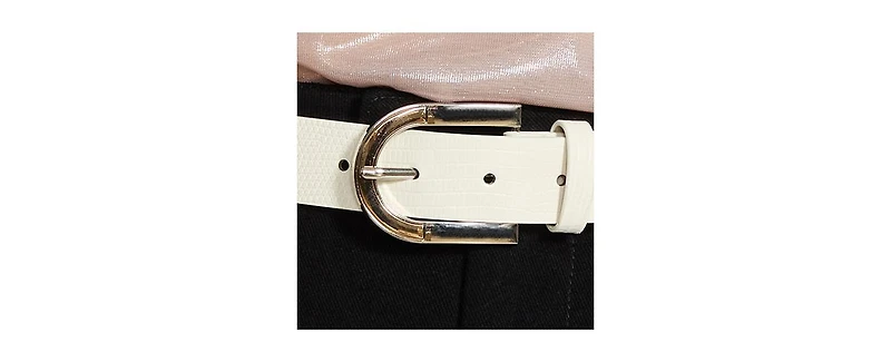 Steve Madden Lizard Polyurethane Buckle Belt