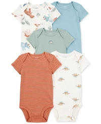 Carter's Baby Boys 5-Pk. Cotton Short-Sleeve Dinosaur Bodysuits