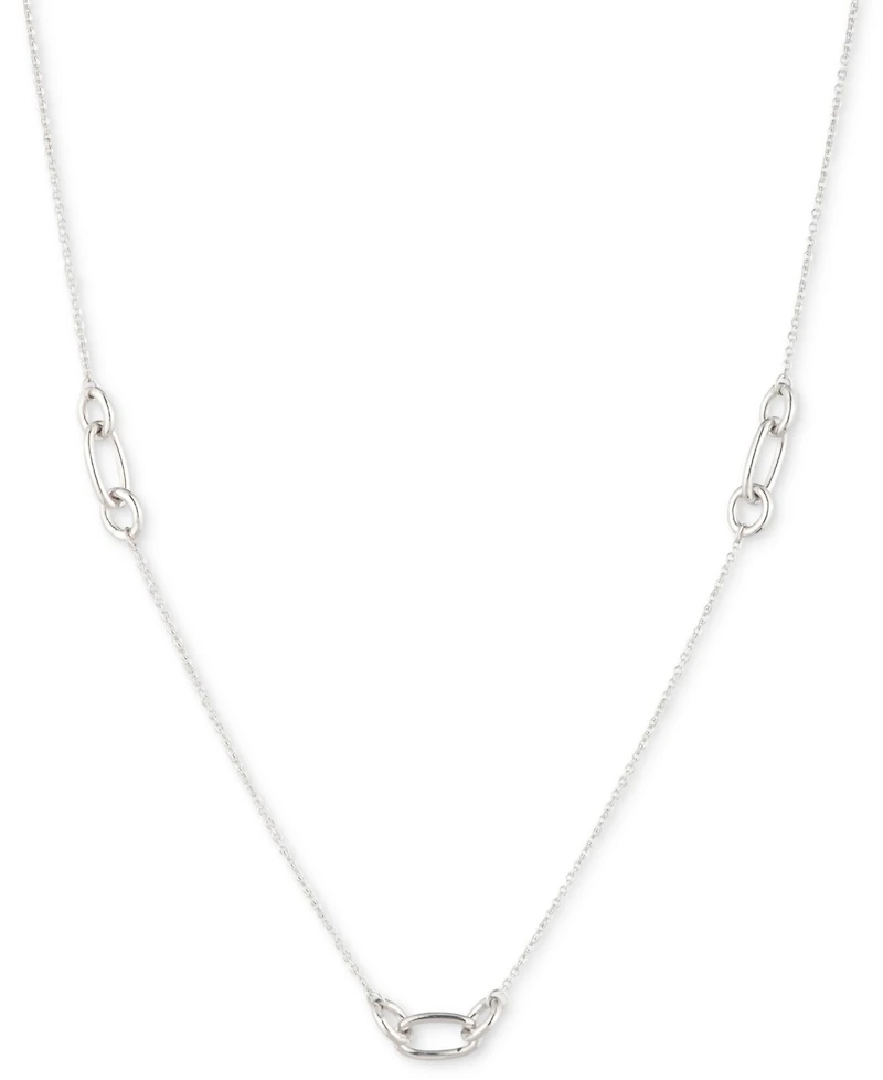 Lauren Ralph Lauren Sterling Silver Link Collar Necklace, 16" + 3" extender