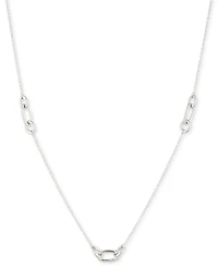 Lauren Ralph Lauren Sterling Silver Link Collar Necklace, 16" + 3" extender
