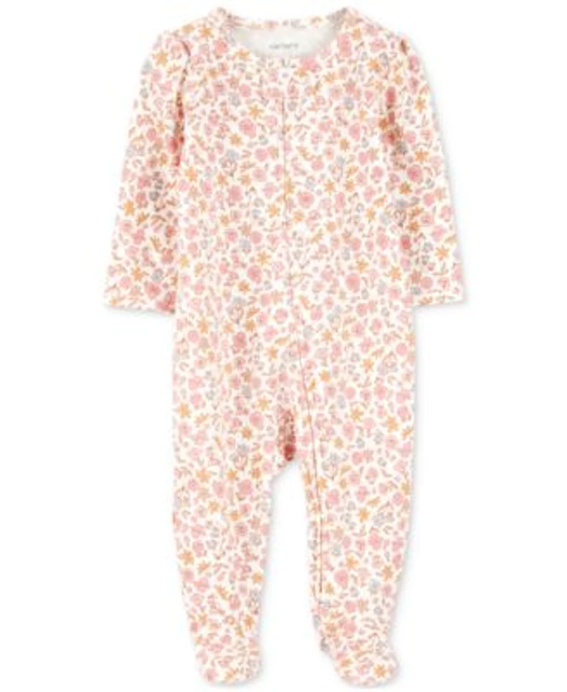 Carters Baby Girl Cotton Hooded Cardigan Cotton Floral Sleep Play Pajamas