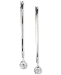 Lauren Ralph Lauren Sterling Silver Cubic Zirconia Charm Hoop Earrings