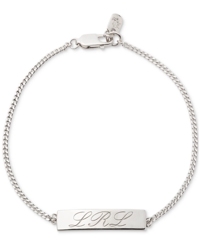 Lauren Ralph Lauren Sterling Silver Logo Script Link Bracelet