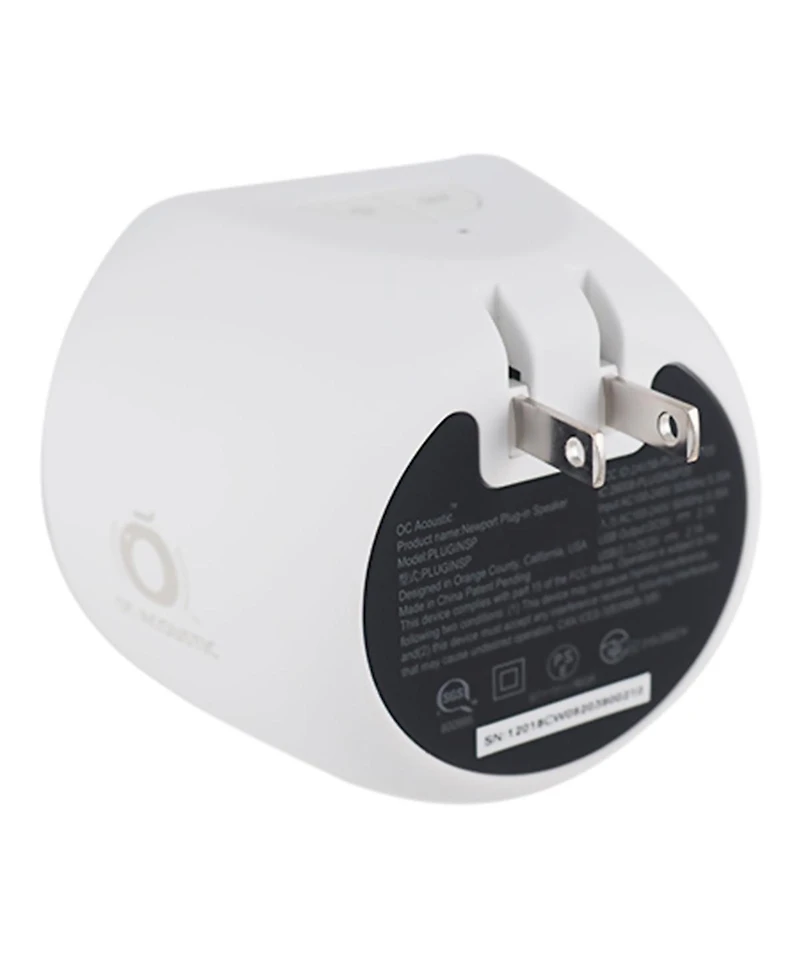 Oc Acoustic Newport Plug-in Outlet Speaker with Bluetooth 5.1 and Built-in Usb Type-a Charging Port