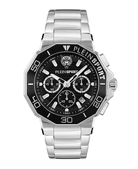 Plein Sport Men's Titan Chronograph Date Quartz Stainless Steel Bracelet Watch, 46mm