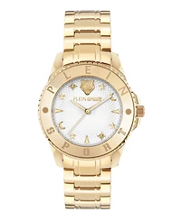 Plein Sport Women's Glam Three Hand Quartz Ion Plated Yellow Gold Bracelet Watch, 40mm