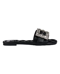 Gc Shoes Women's Bianca Rhinestone Buckle Flat Sandals
