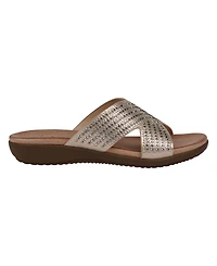 Gc Shoes Women's Sharlene Embellished Cross-Strap Flat Sandals