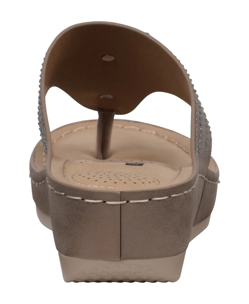 Gc Shoes Women's Cora Embellished Floral Wedge Sandals