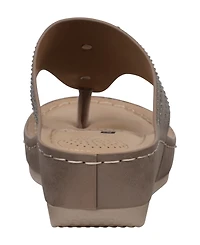 Gc Shoes Women's Cora Embellished Floral Wedge Sandals