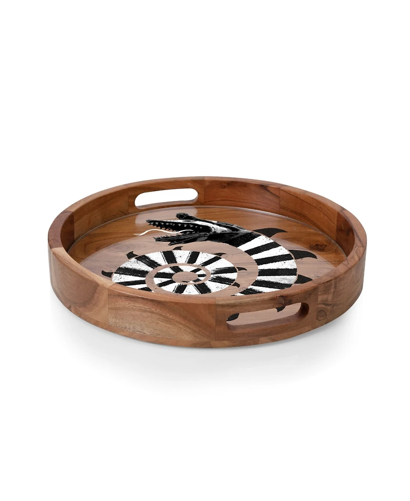 Toscana Beetlejuice Sandworm Barista Serving Tray with Glass Insert