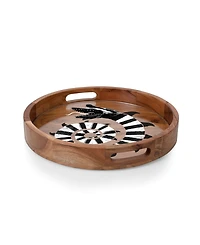 Toscana Beetlejuice Sandworm Barista Serving Tray with Glass Insert