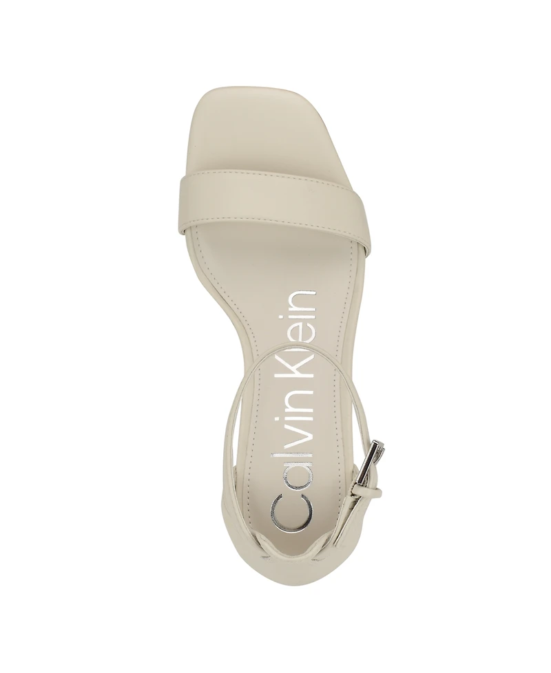 Calvin Klein Women's Nolene Ankle Strap Block Heel Sandals