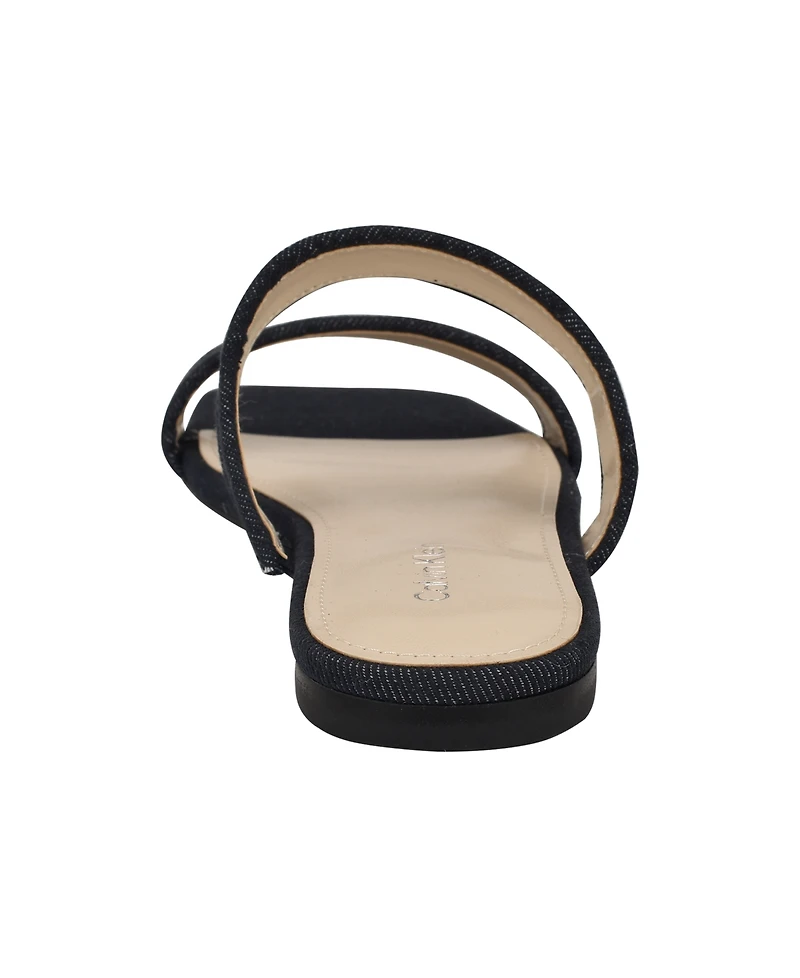 Calvin Klein Women's Felisa Double Band Slip-On Flat Sandals