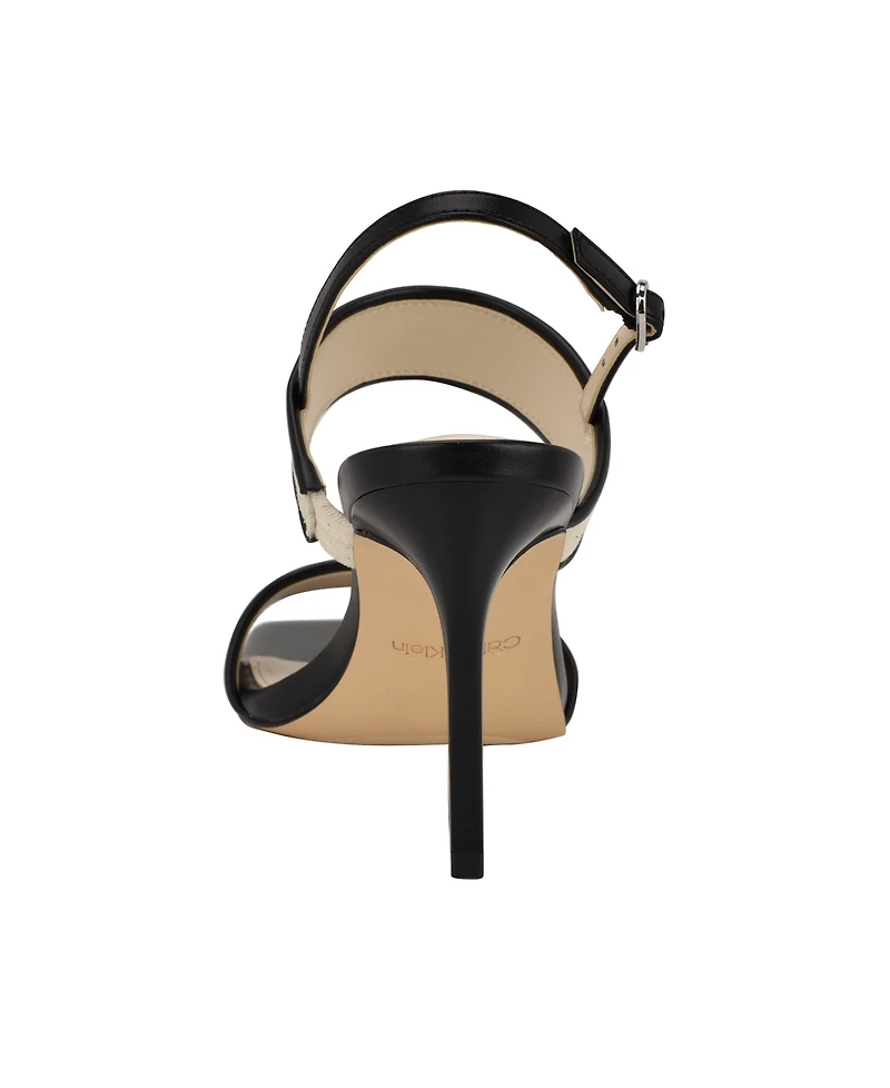 Calvin Klein Women's Amour Double Band Slingback Stiletto Sandals