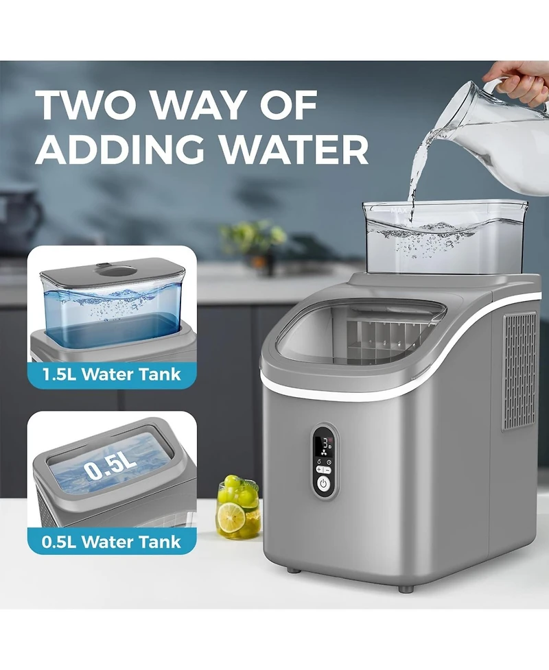 Cowsar 30Lbs/Day Home Portable Cube Ice Maker Includes Ice Scoop and Basket, Grey