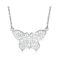 Bling Jewelry Large Butterfly Filigree Pendant Necklace Sterling Silver 16 Inches Statement Piece
