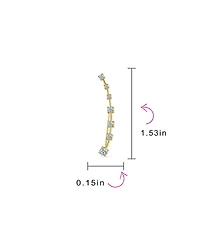 Bling Jewelry Cz Curved Crawlers Wire Cubic Zirconia Ear Cuff Cartilage Earring Gold Plated