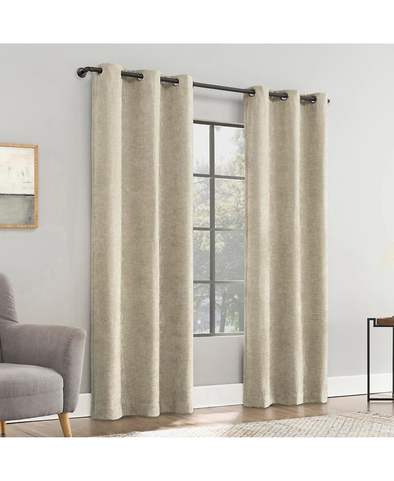 Isidora Velvet Magnetic Closure 100% Blackout Grommet Curtain Panel