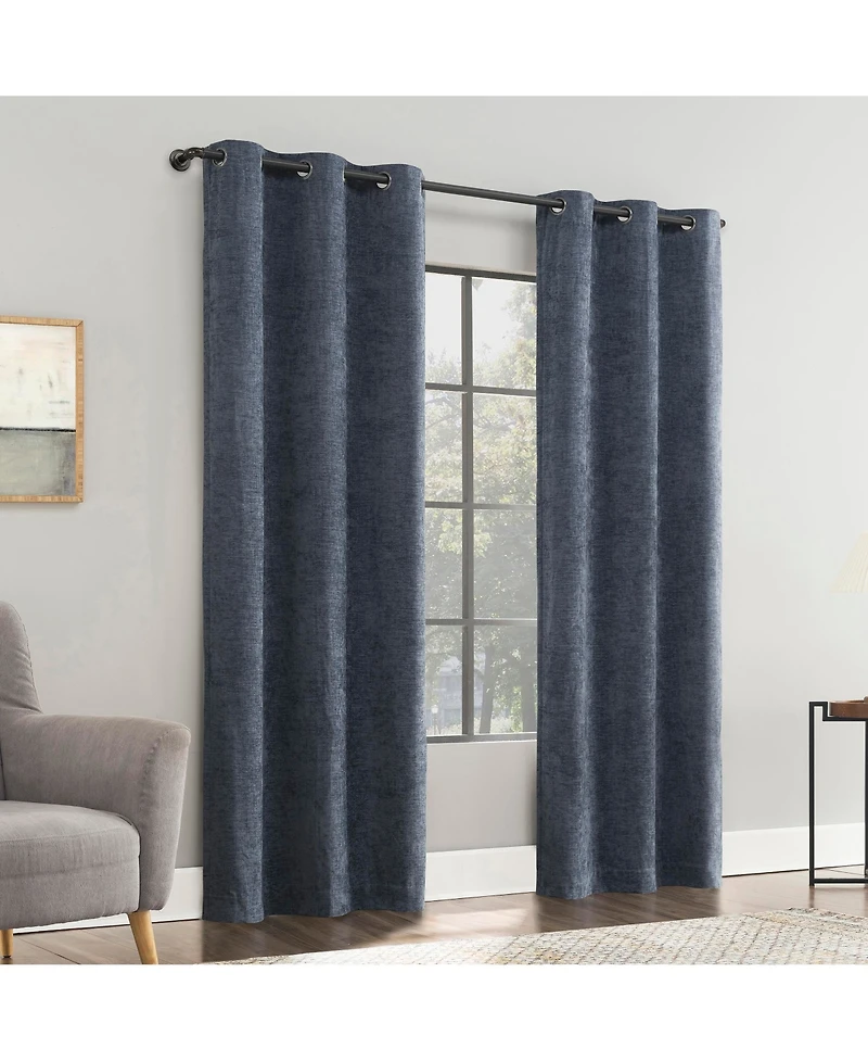 Isidora Velvet Magnetic Closure 100% Blackout Grommet Curtain Panel