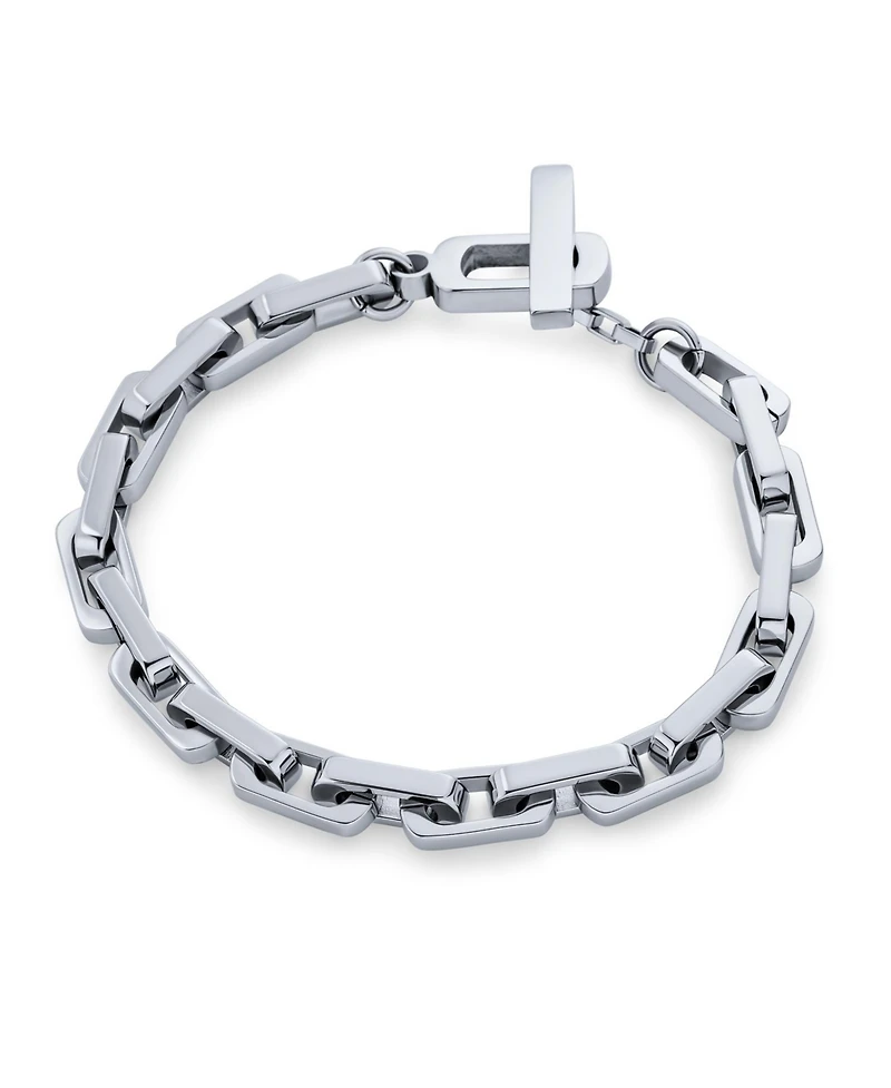 Bling Jewelry Chain Link Bracelet Silver Tone Stainless Steel 8 Inch Fashion Statement