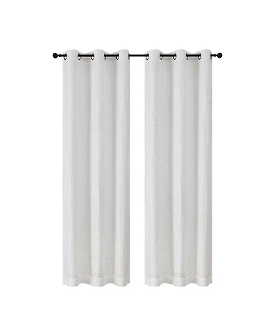 Kate Aurora 2 Piece Maxie Floral Grommet Top Window Curtain Panels - 84 in. Long