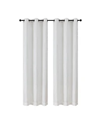 Kate Aurora 2 Piece Maxie Floral Grommet Top Window Curtain Panels - 84 in. Long