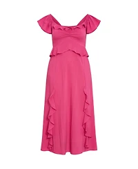 City Chic Plus Fee Frill Maxi Dress