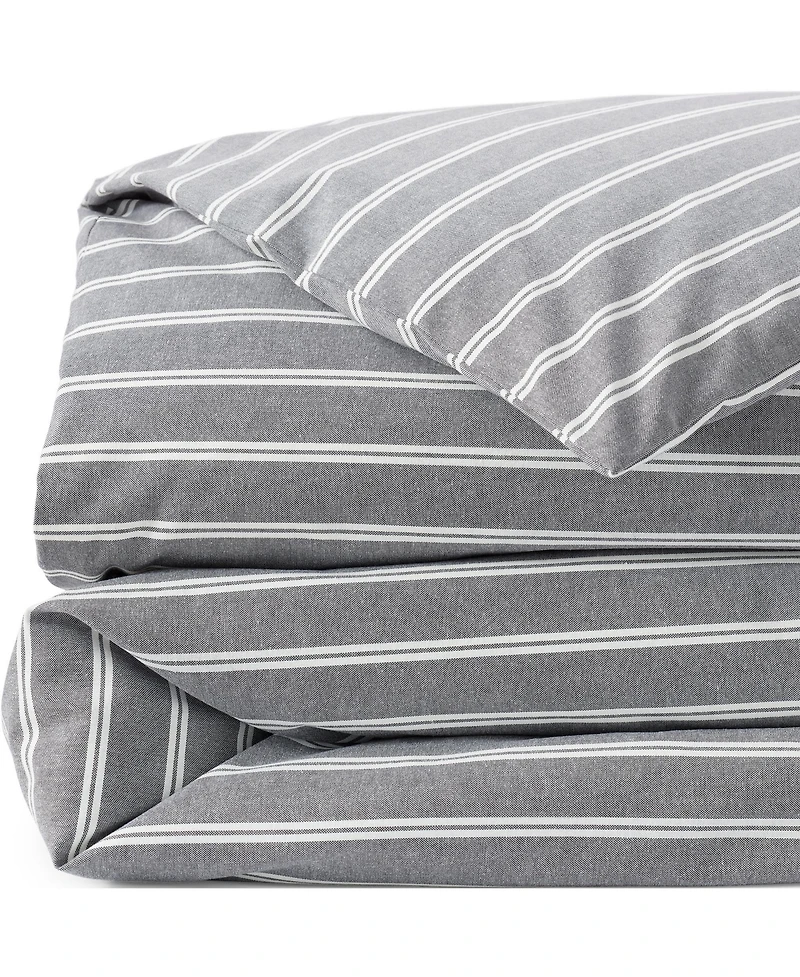 Lands' End Oxford Yarn Dyed Cotton Reversible Duvet Cover