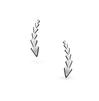 Bling Jewelry Minimalist Geometric Arrow Ear Cuff Cartilage Climbers in Sterling Silver