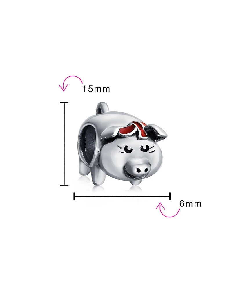Bling Jewelry Cute Hog Piggy Bank Charm Bead Sterling Silver European Bracelets