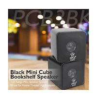 Pyle 4" 200W Mini Cube Bookshelf Speakers - Black (Pair) - PCB4BK