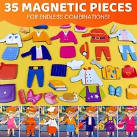Quokka Magnetic Dress-Up Dolls for Girls Boys with 35 Magnetic Pieces for Kids 3-5