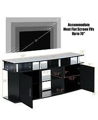 63 Inch Tv Entertainment Console Center with 2 Cabinets