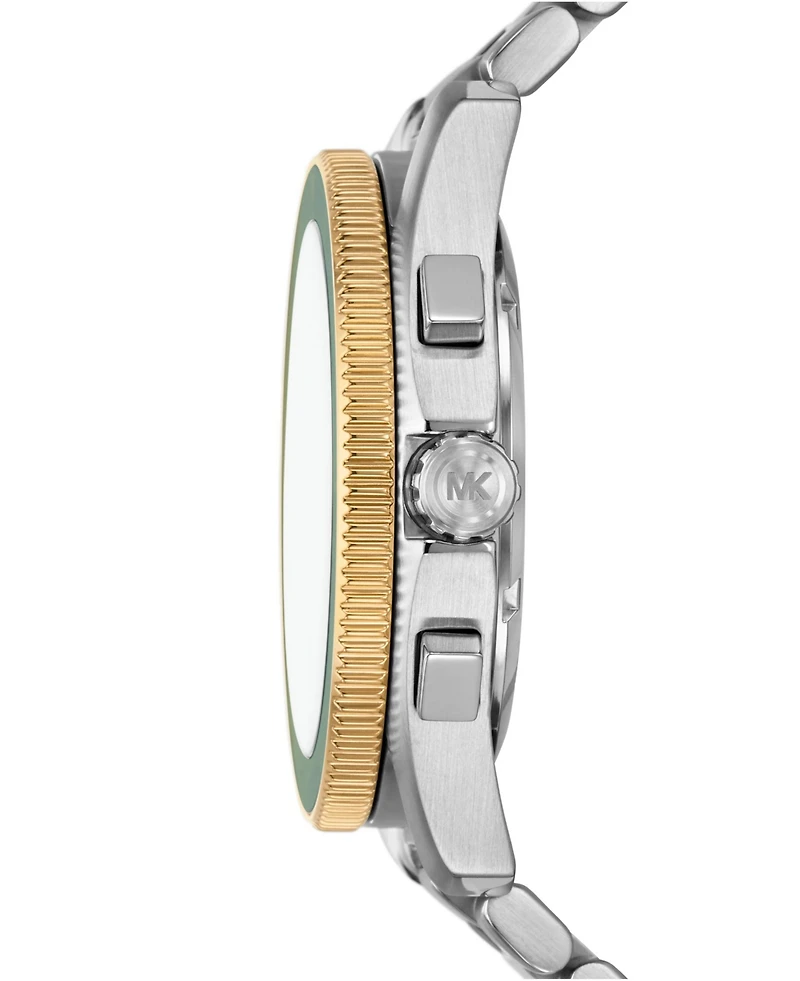 Michael Kors Men's Maritime Chronograph Silver-Tone Stainless Steel Watch, 45mm