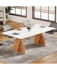 Tribesigns 6FT Conference Table for 6-8 People, Meeting Table with Crossed Legs, Industrial Business Training Desk for Office Conference, Meeting Room