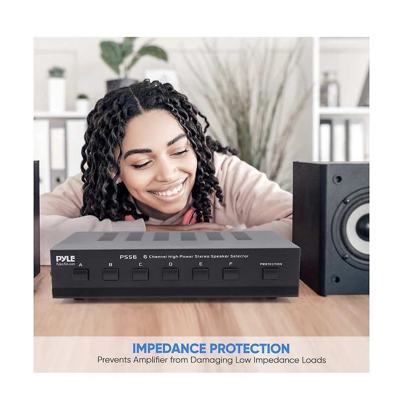 Pyle 6-Channel High Power Stereo Speaker Selector - PSS6