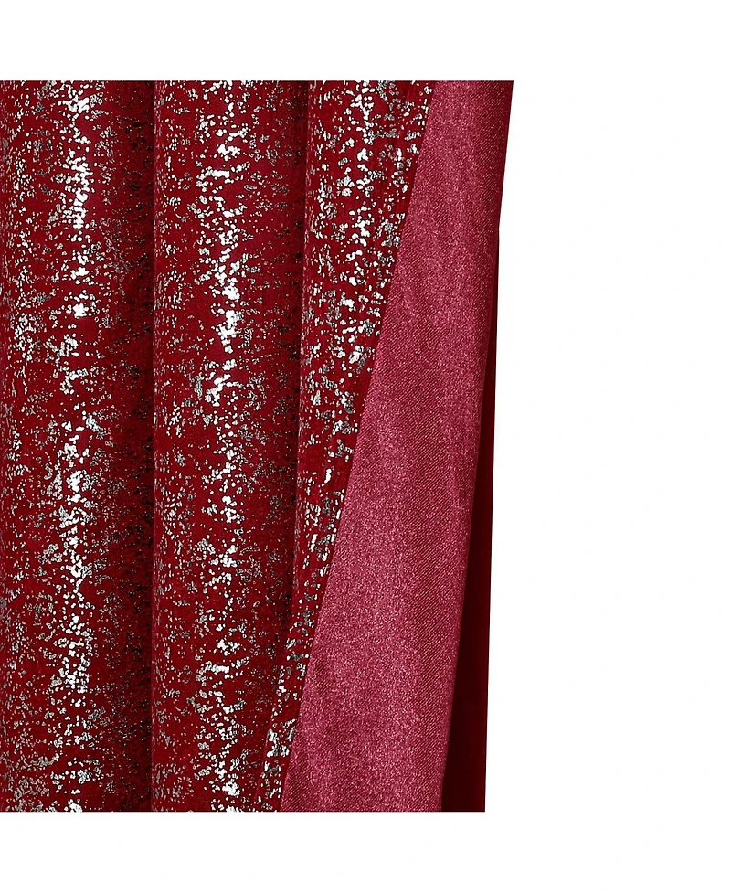 Kate Aurora 2 Piece Grommet Top Moroccan Sparkly Burgundy Light Reducing Window Curtain Panels