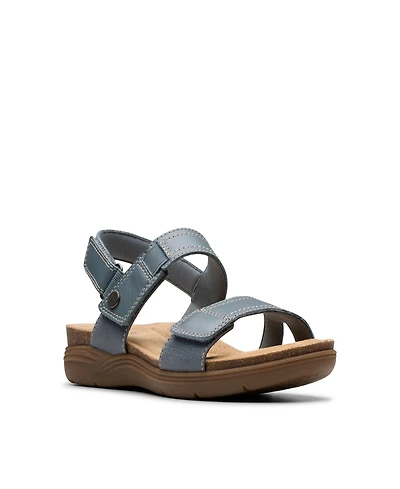 Clarks Collection Women's April Clover Riptape Flat Sandals
