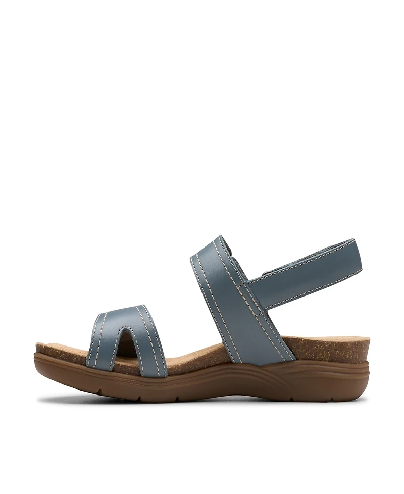 Clarks Collection Women's April Clover Riptape Flat Sandals