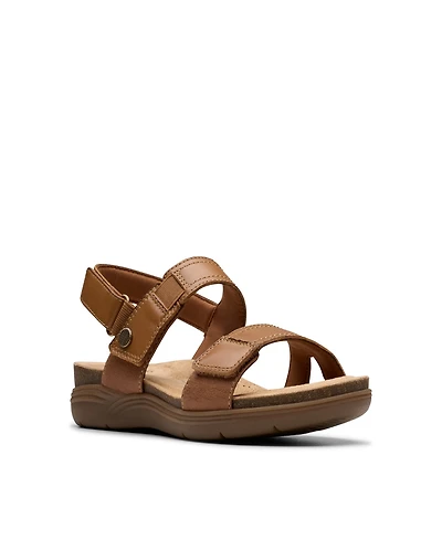 Clarks Collection Women's April Clover Riptape Flat Sandals