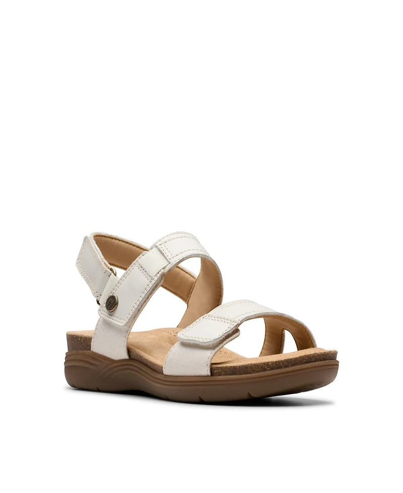 Clarks Collection Women's April Clover Riptape Flat Sandals