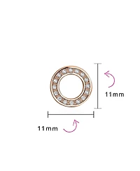 Bling Jewelry Geometric Pave Cubic Zirconia Open Circle Round Disc O Cz Stud Earrings Rose Gold Plated .925 Sterling Silver