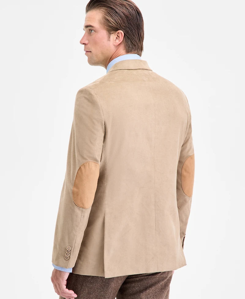 Nautica Men's Modern-Fit Solid Stretch Corduroy Elbow Patch Sport Coat
