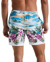 Original Penguin Men's Hibiscus Printed Swim Shorts
