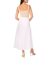 Vince Camuto Women's A-Line Linen-Blend Midi Skirt
