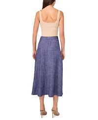 Vince Camuto Women's Linen-Blend Chambray Midi Skirt