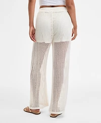 Bar Iii Women's High Rise Crochet Pants, Exclusively at Macy's