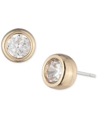 Lauren Ralph Lauren Gold-Tone Cubic Zirconia Round Stud Earrings
