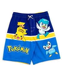 Pokemon Boys Pikachu Compression Upf 50+ Swim Trunks Bathing Suit